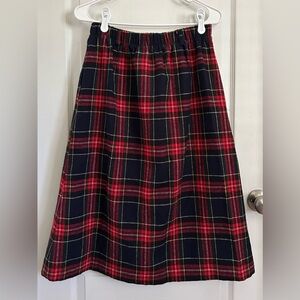 Vtg F. Shay Christmas Red Plaid Maxi Skirt 14 Preppy Old Money Quiet Luxury